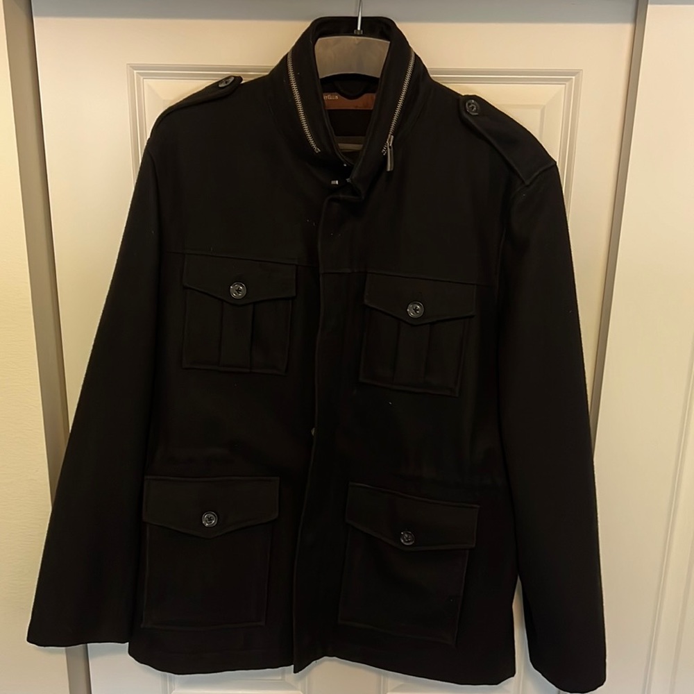Perry Ellis black pea coat size large